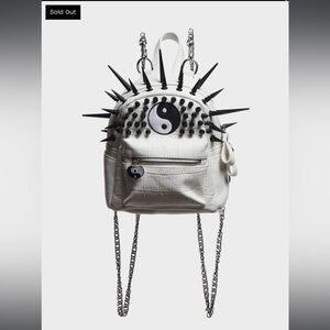 NWT Dolls Kill x Nastygem Coexist Mini Backpack ying yang chains spiked punk bag